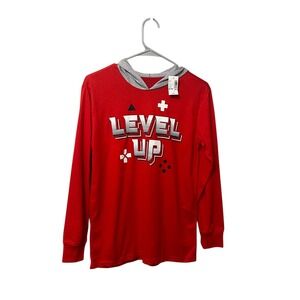 The Childrens Place Kids Boys Red Level Up Gaming Hoodie XL 14 Video Games